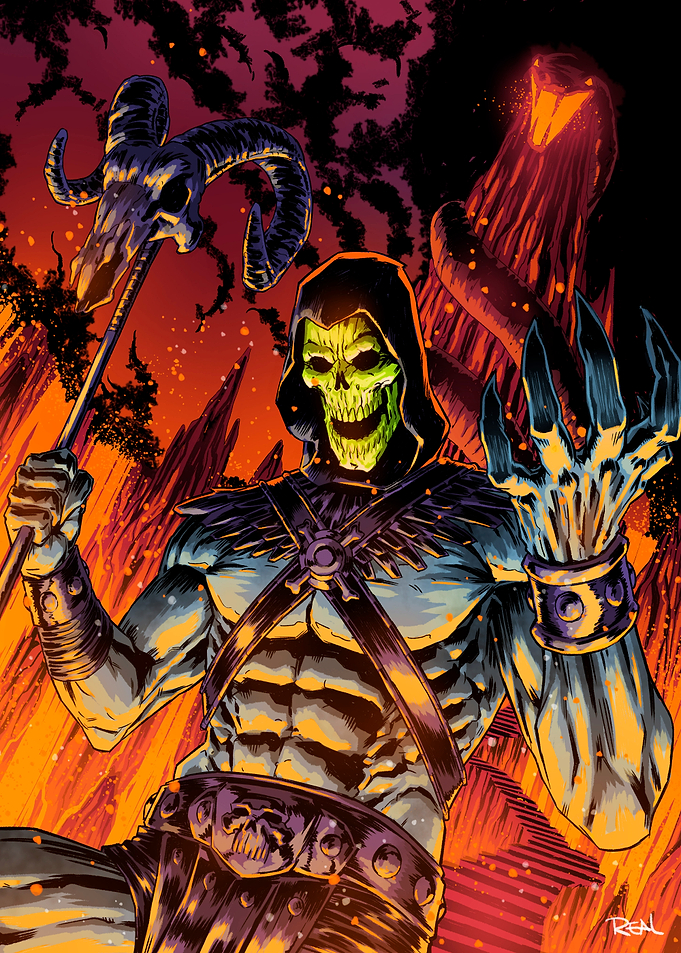 Skeletor with Ram Skull Staff