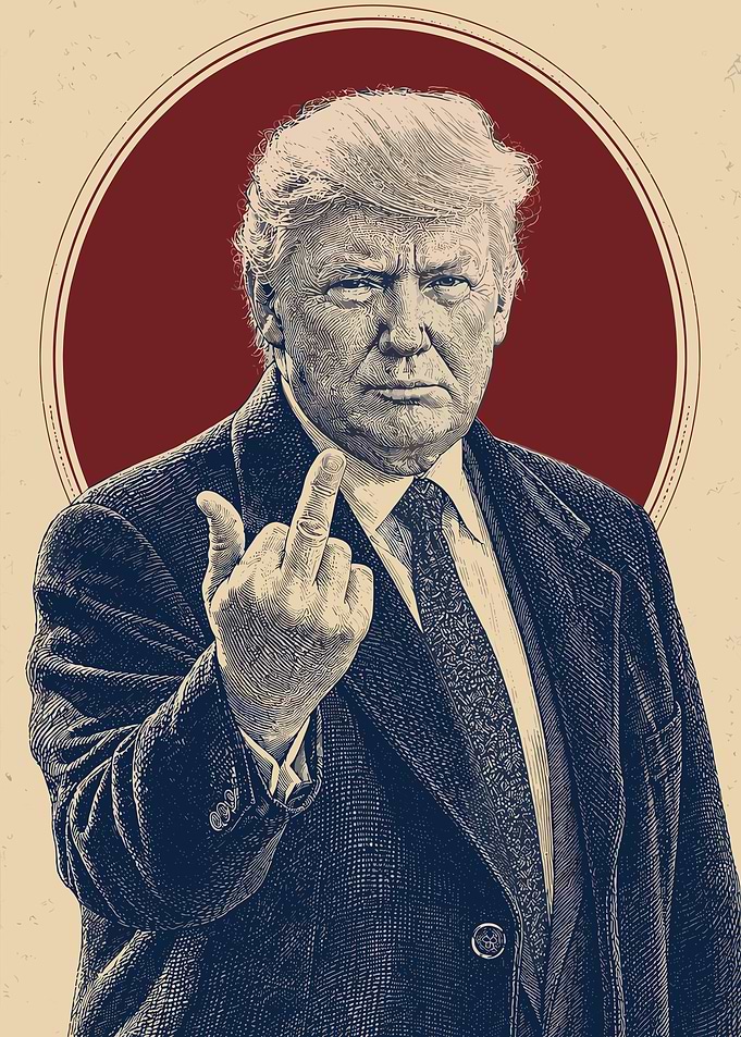 Donald Trump Middle Finger Vintage Poster