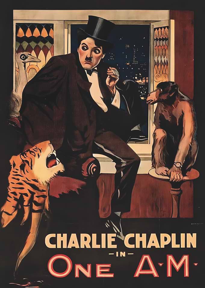 Charlie Chaplin in One A.M. Poster