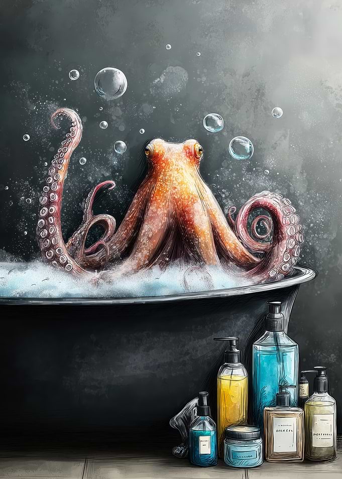 Octopus in a Bubble Bath