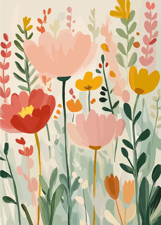 Whimsical Floral Painting