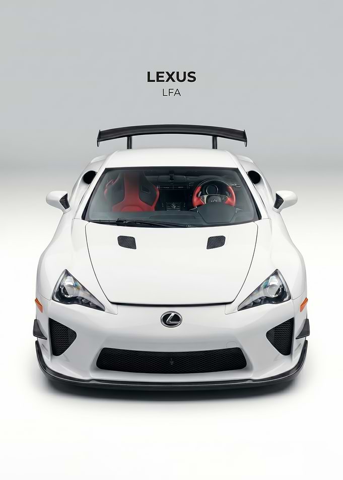 sleek White lexus lfa Supercar poster