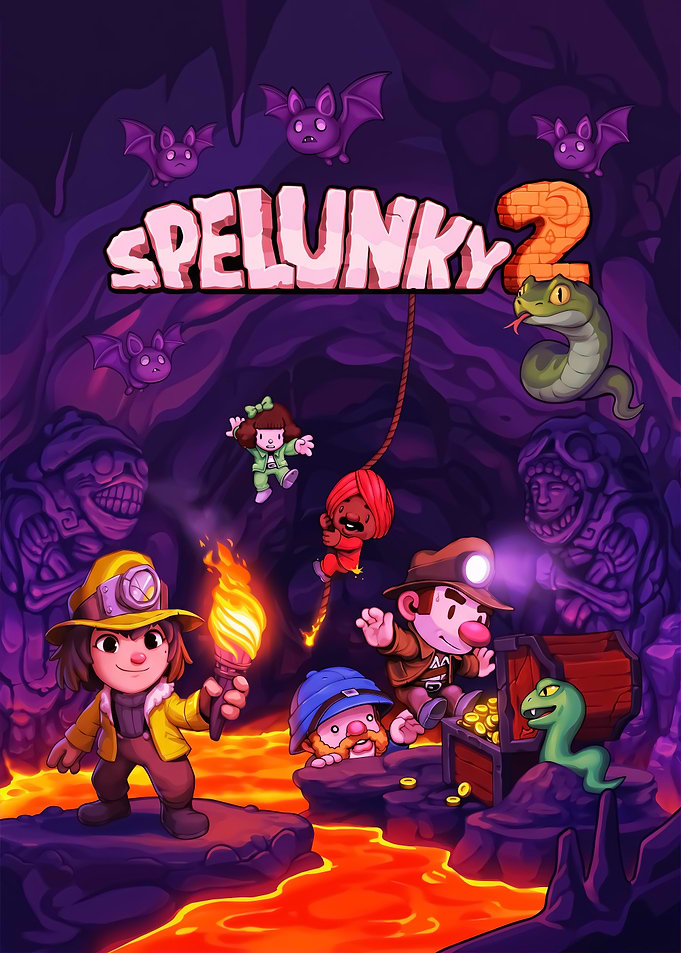 Spelunky 2 Video Game Cover Art