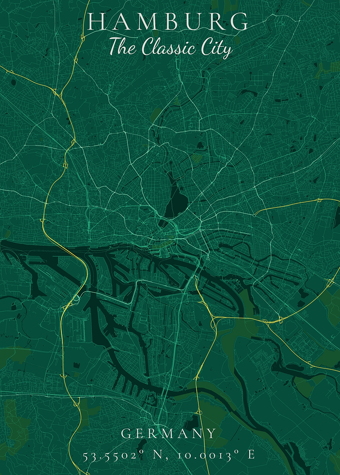 Hamburg Map - The Classic City