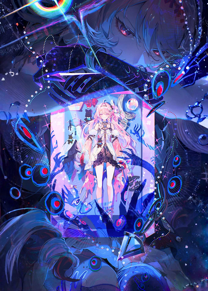 Girl in Futuristic Digital World