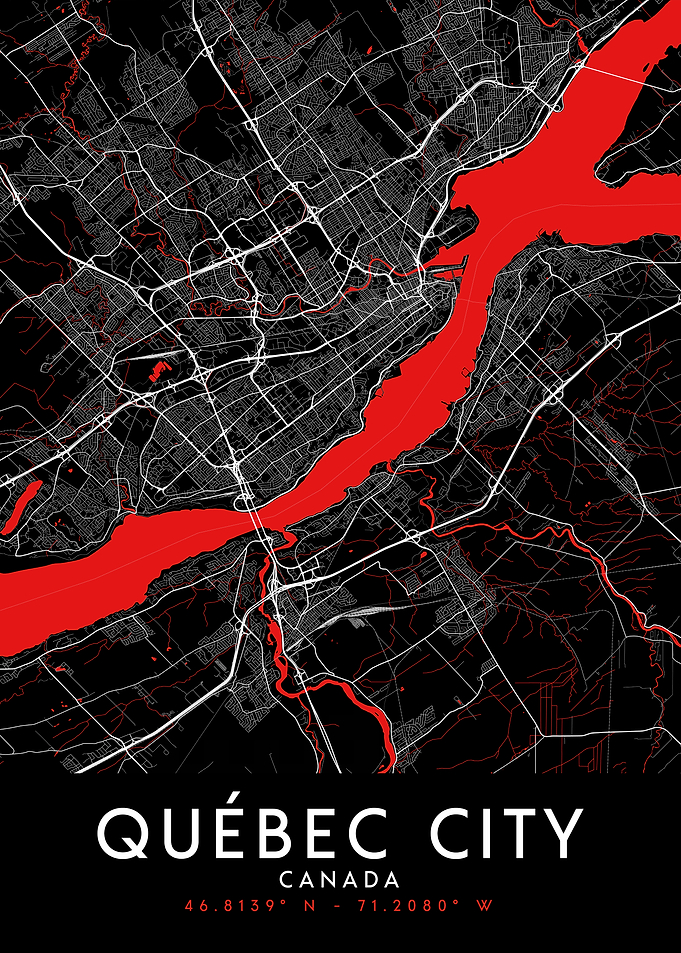 Quebec City Dark Map