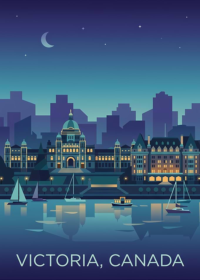 Victoria, Canada Skyline at Night