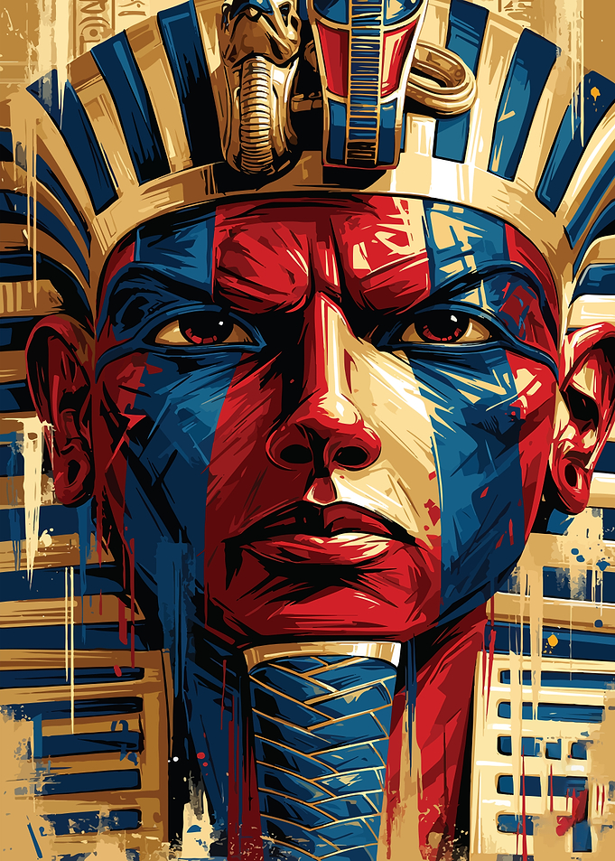 Pharaoh King Tut Pop Art Portrait