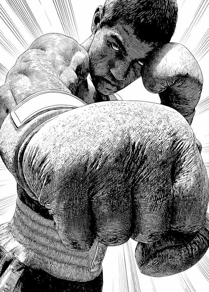Boxer throwing a punch