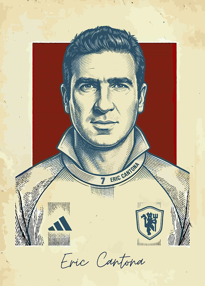 Eric Cantona Football Portrait