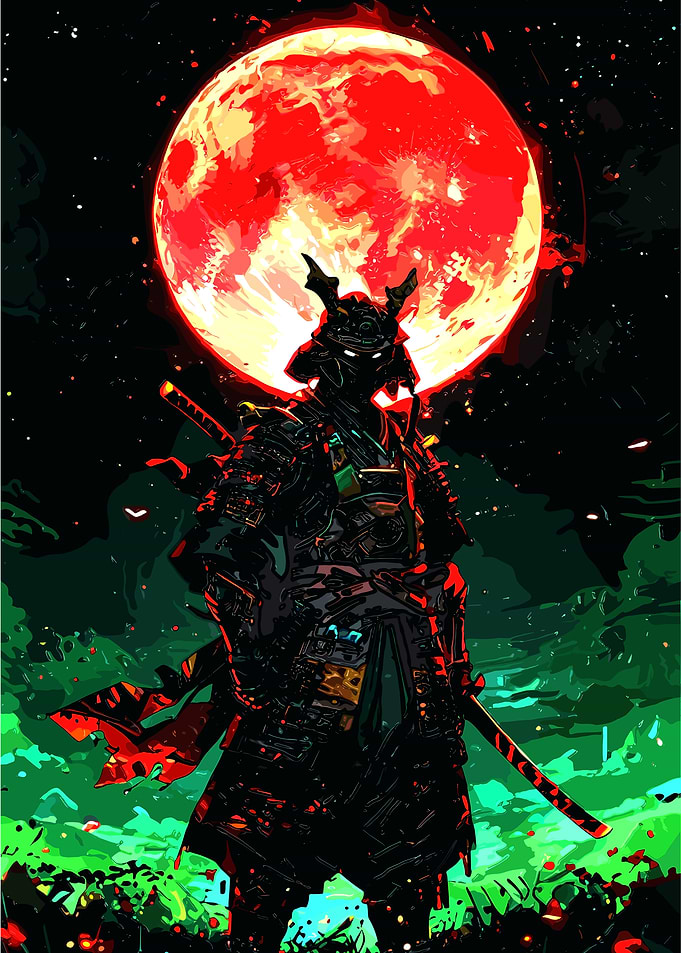 Samurai Under a Blood Moon