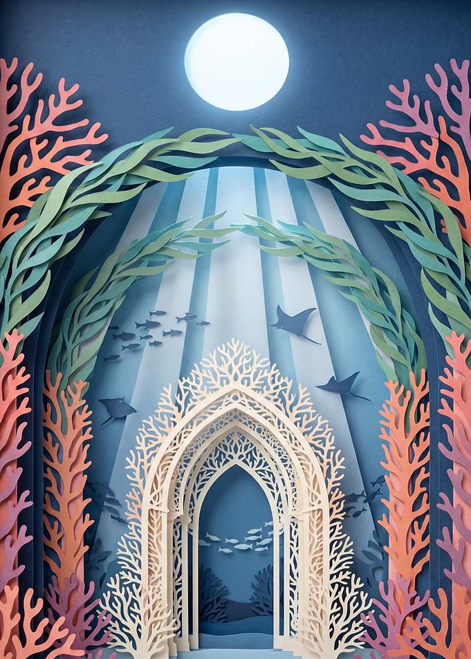Underwater Paper Art Scene
