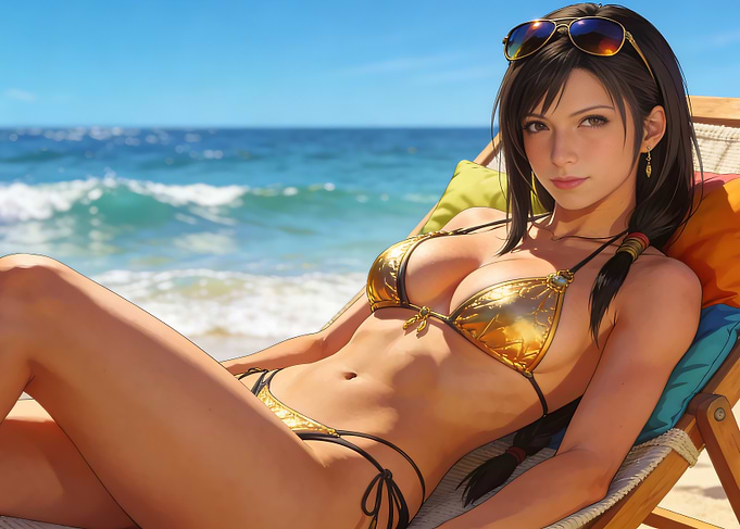 Tifa on a Beach