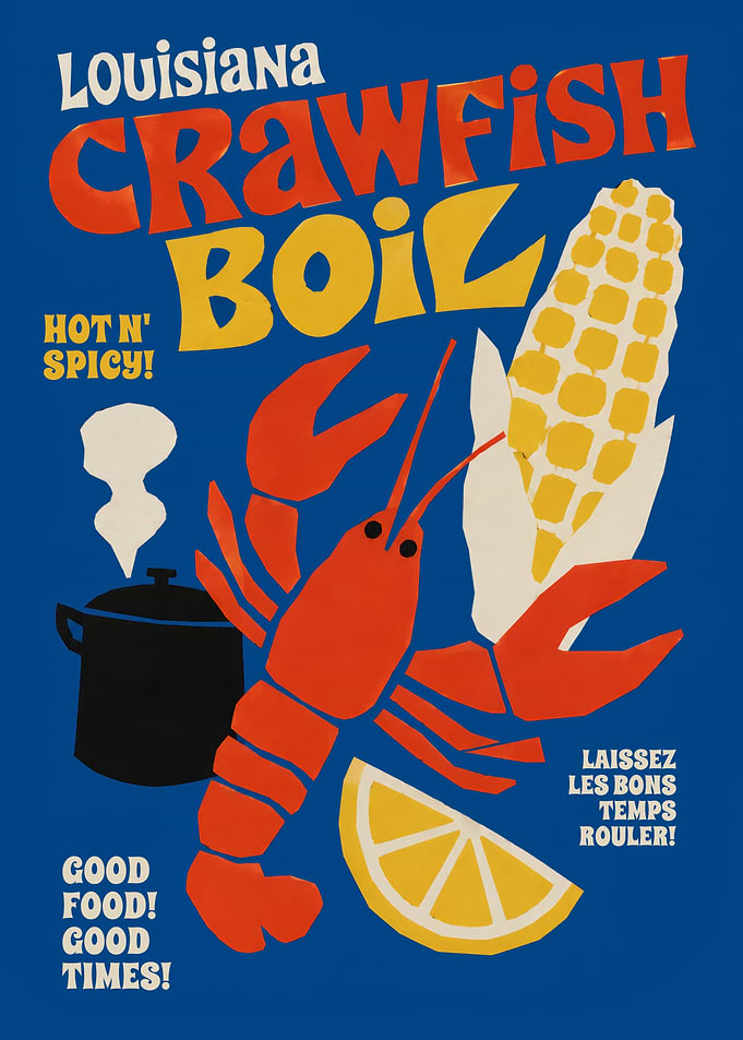 Louisiana Crawfish Boil Poster