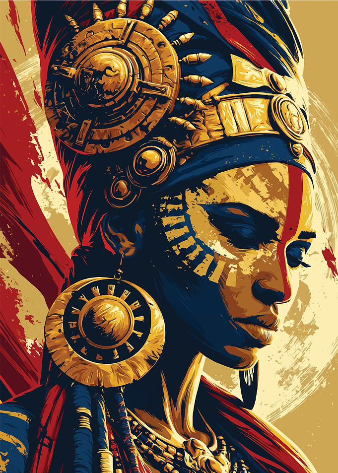 Tribal Warrior Woman Portrait