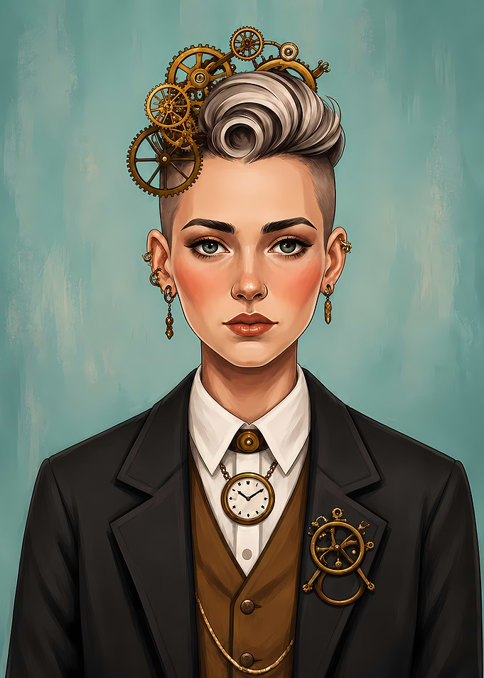 Steampunk Woman with Gears