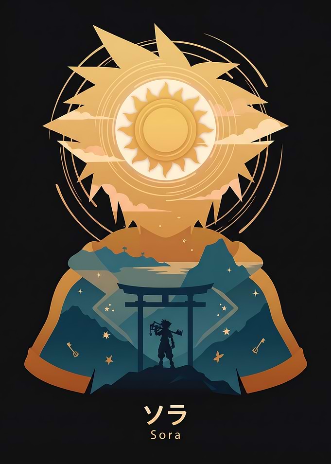 Sora Kingdom Hearts Silhouette Art