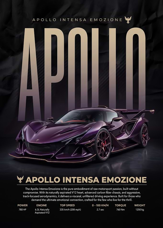 A striking Apollo Intensa Emozione Car poster