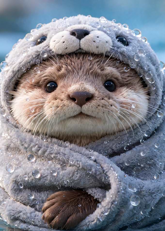 Cute Otter in a Blanket