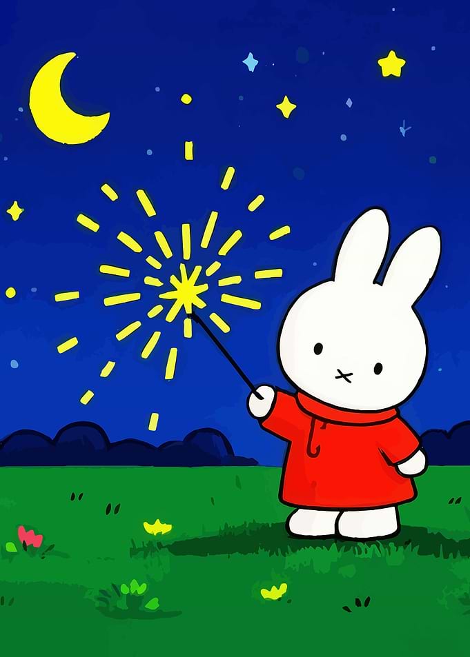 Miffy with Sparkler at Night