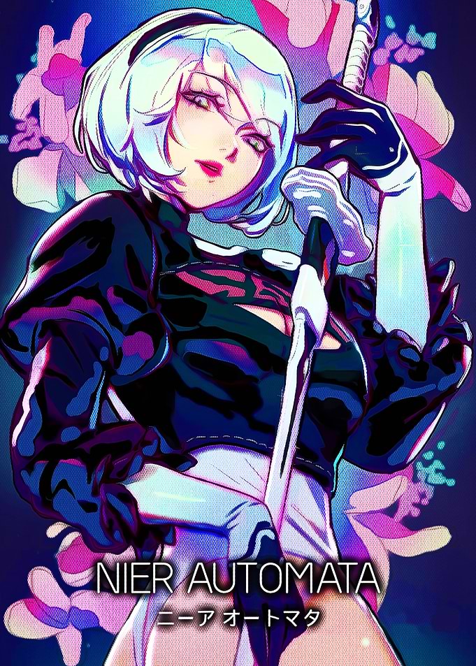 Nier Automata 2B Anime Art