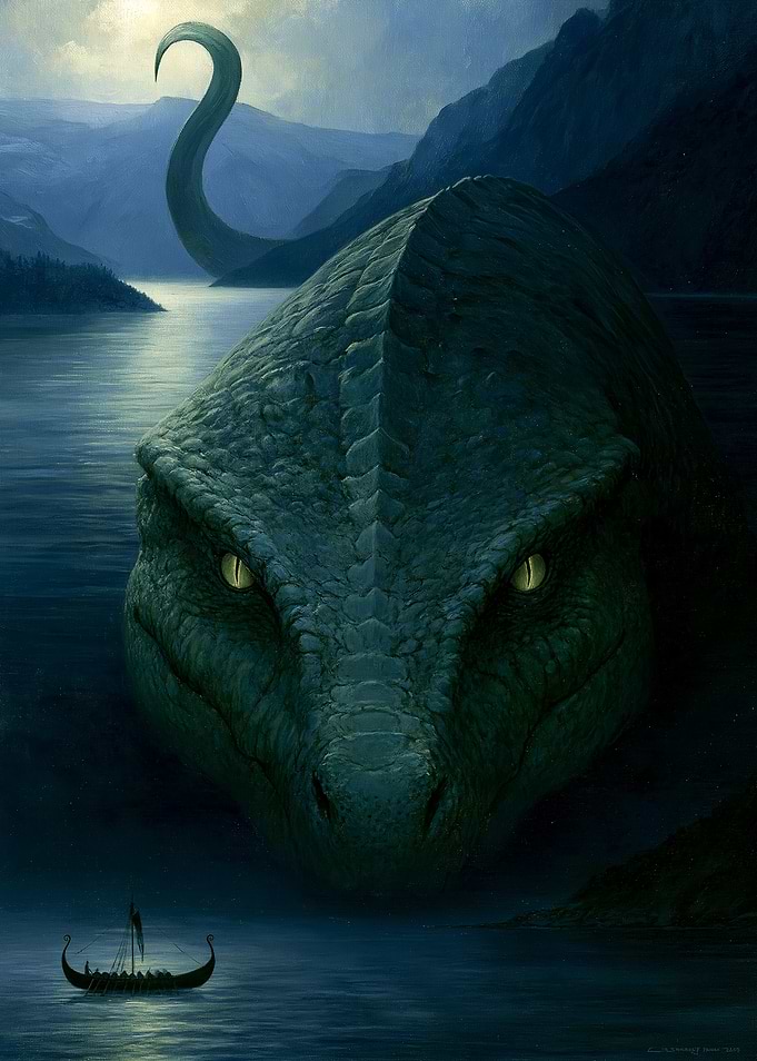 Sea Serpent and Viking Ship