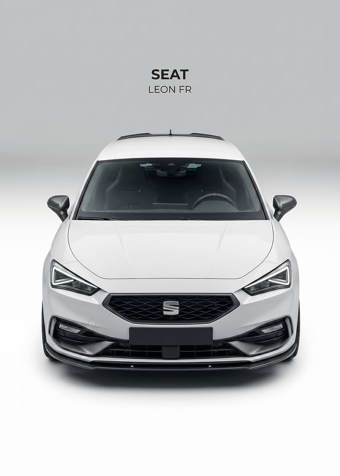 sleek White seat leon fr Front View poster