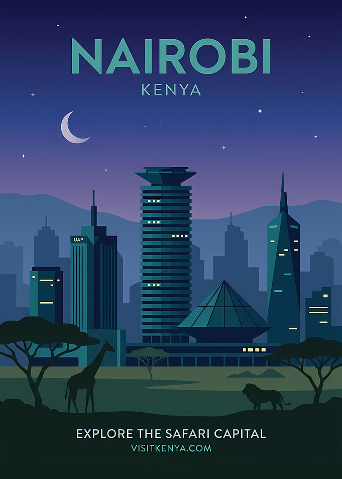 Nairobi Kenya Skyline at Night
