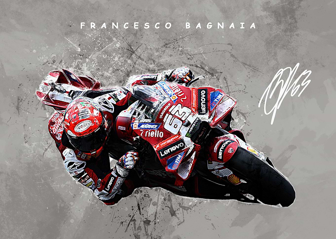 Francesco Bagnaia Motorcycle Racing Art