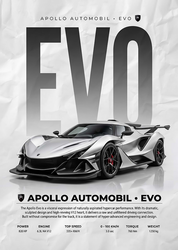 sleek Apollo Automobil EVO Hypercar poster