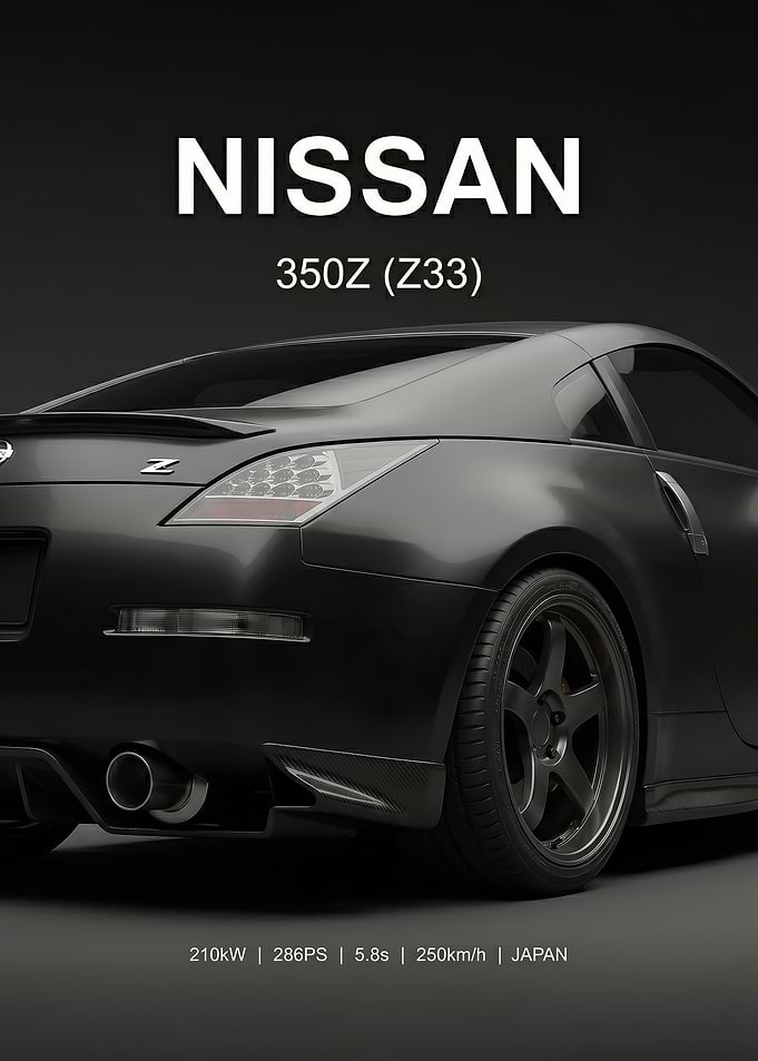 close up Nissan 350Z Matte Black poster