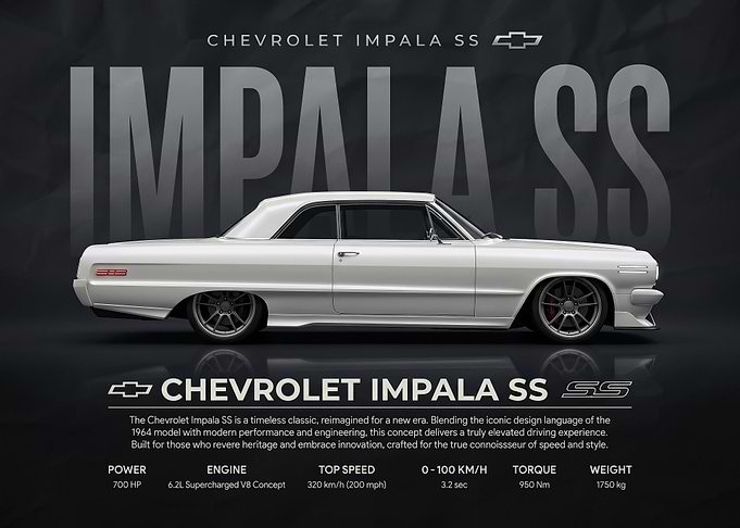classic sleek Chevrolet Impala SS Concept Car