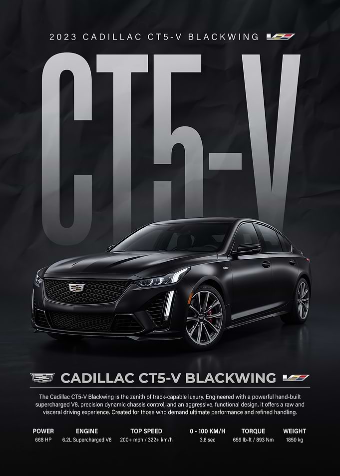 sleek black Cadillac CT5-V Blackwing Car
