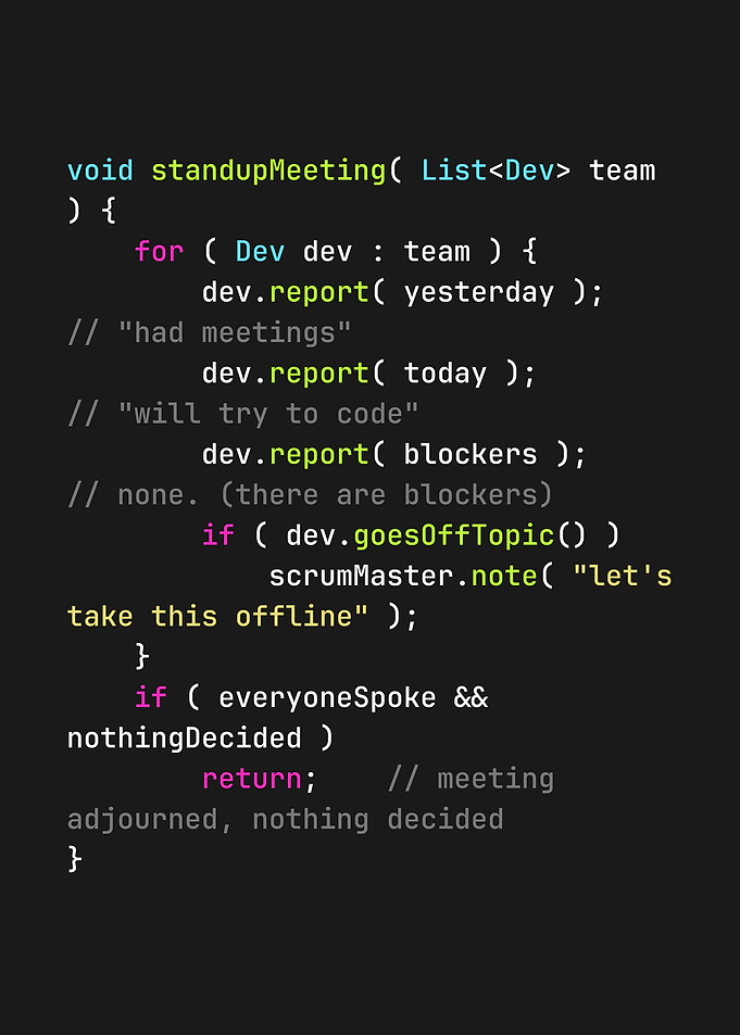 Standup Meeting: Nothing Decided