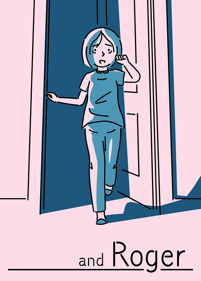 Person opening a door