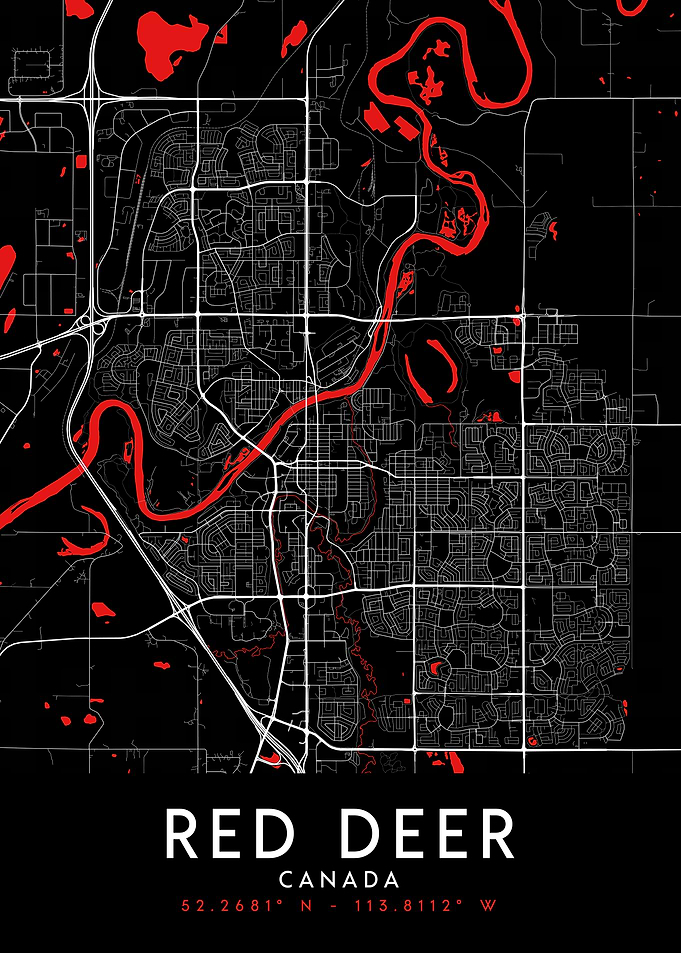 Red Deer Dark Map