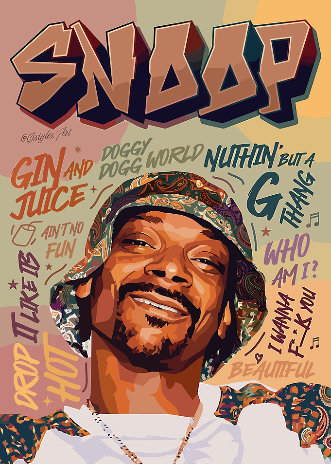 Snoop Dogg Portrait with Lyrics