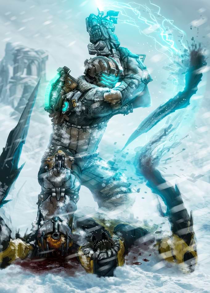 Isaac Clarke in a Snow Battle