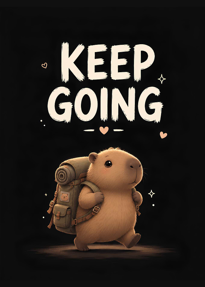 Cute Capybara with Backpack