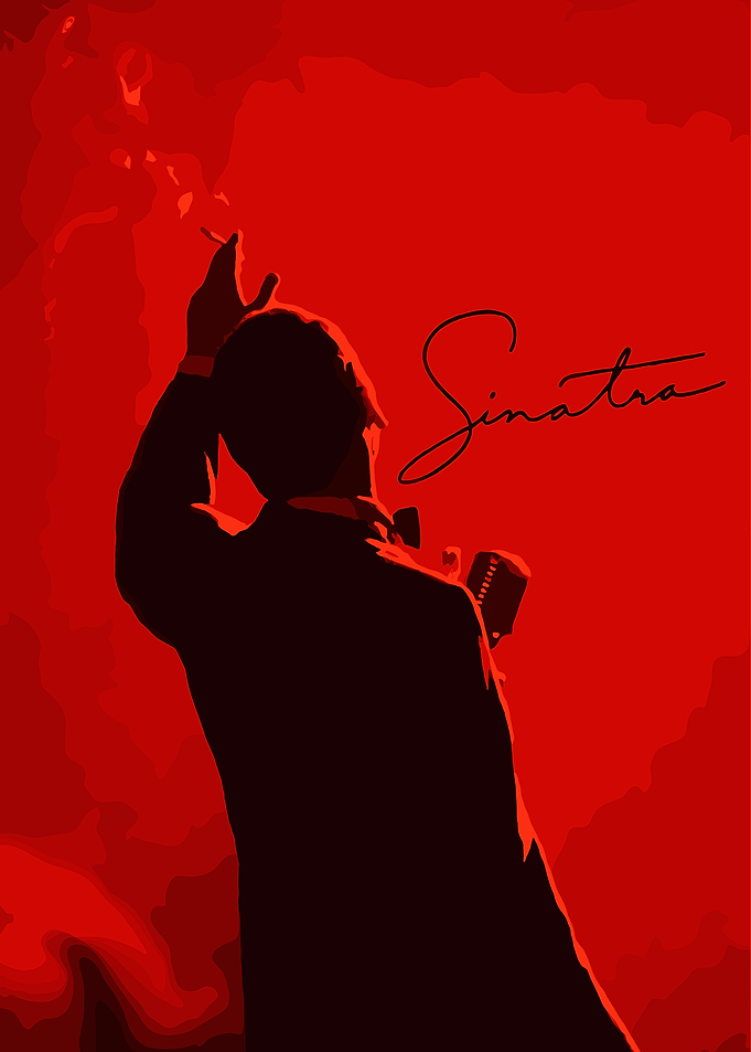 Sinatra Silhouette with Microphone and Cigarette