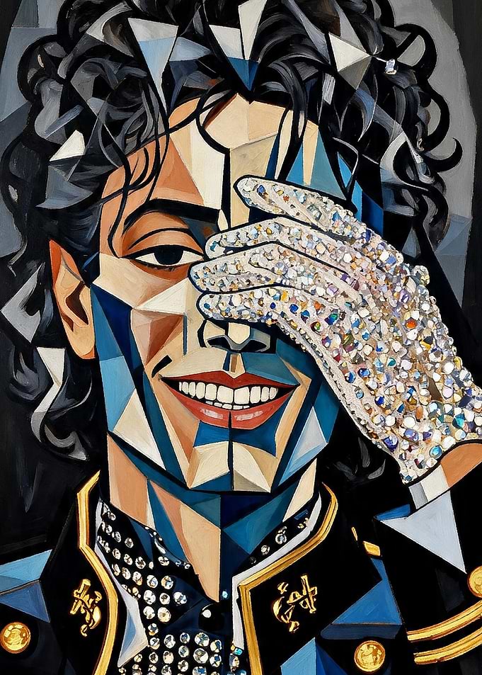 Geometric Portrait of Michael Jackson