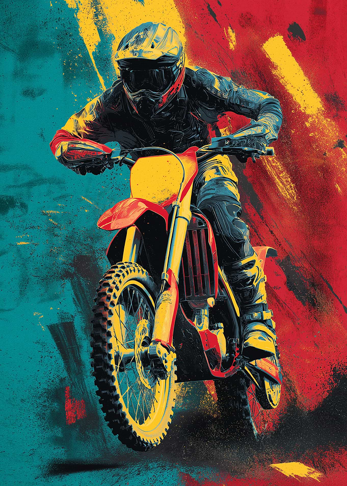 Motocross Rider in Action