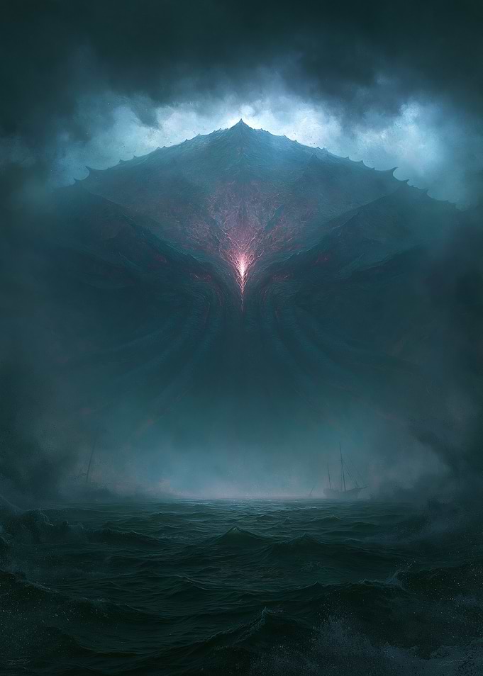 Colossal Sea Monster Emerging from the Depths