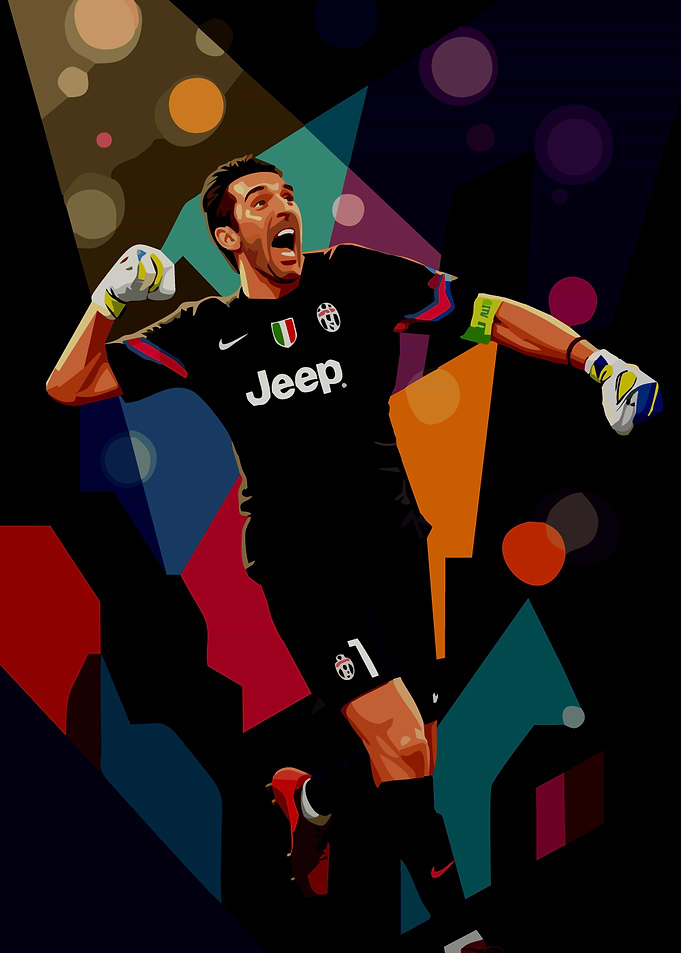 Gianluigi Buffon celebrating a goal