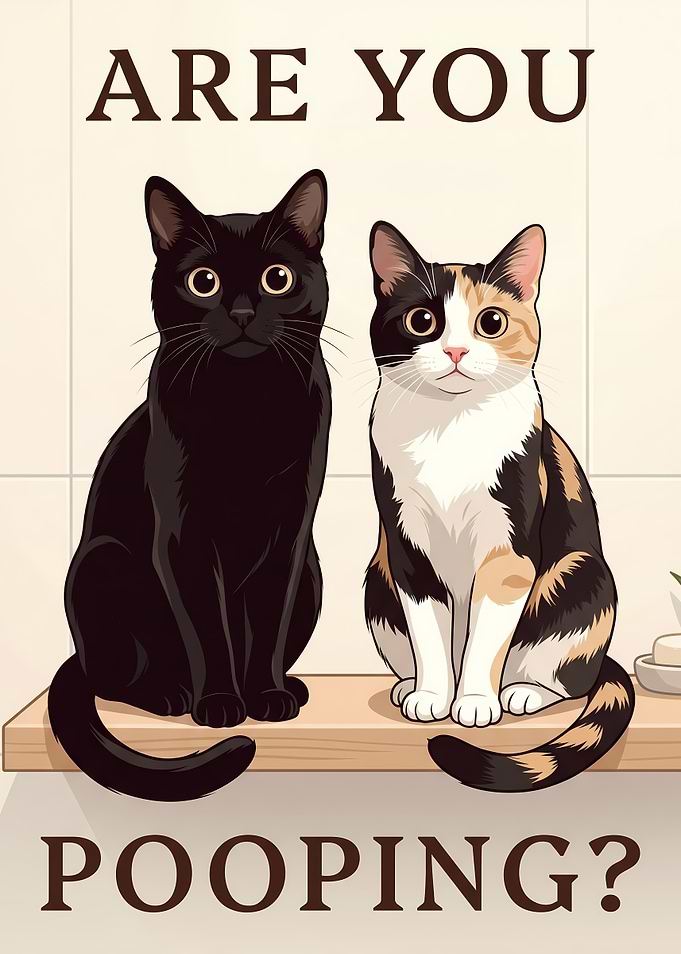 Cats Asking 'Are You Pooping?'