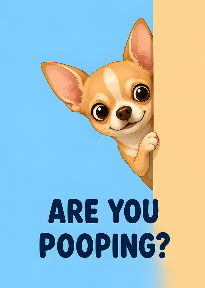 Cute Chihuahua Peeking with Text