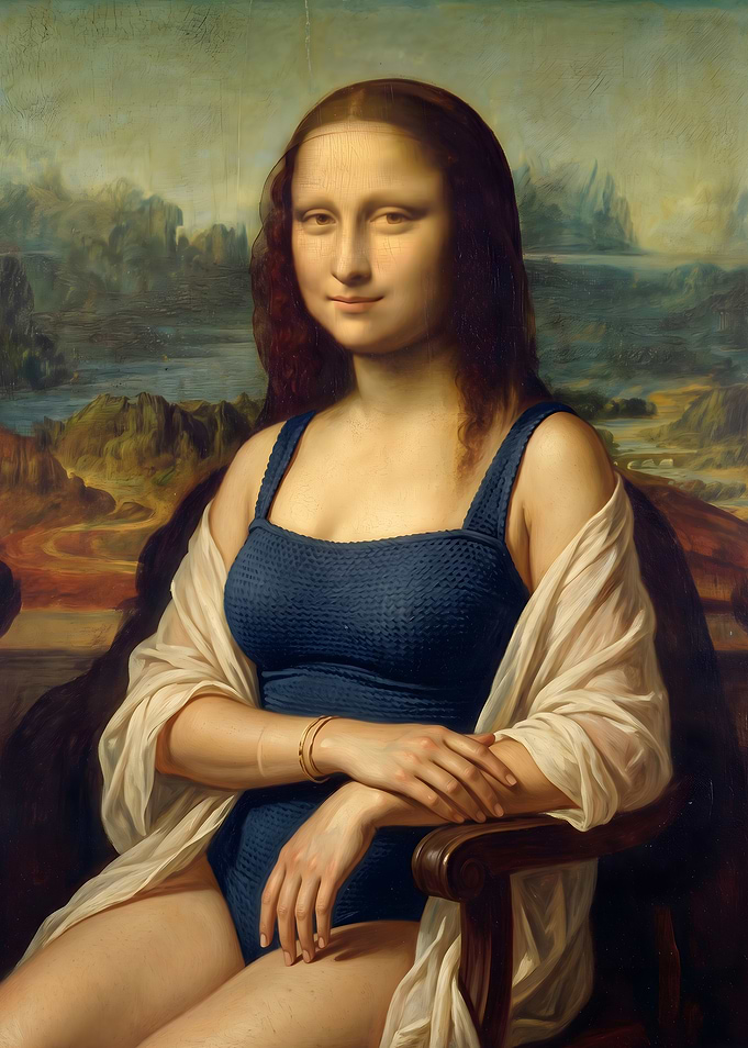 Mona Lisa in a Swimsuit