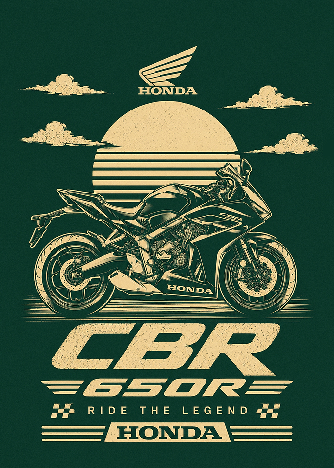 Honda CBR 650R Vintage poster