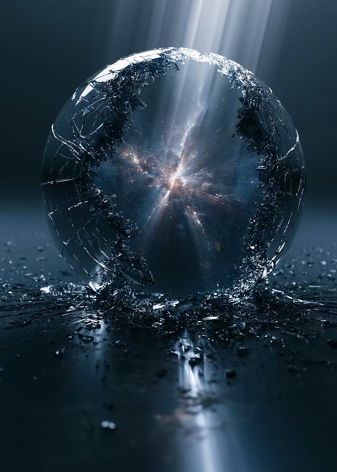 Shattered Crystal Sphere with Nebula