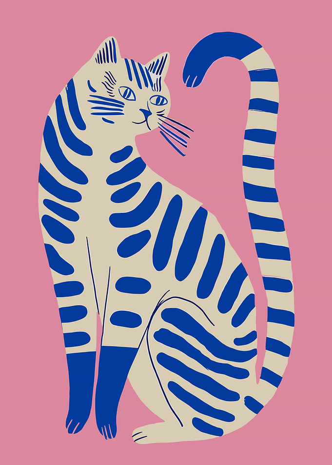 Striped Cat Illustration